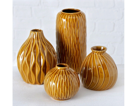 Фарфоровая ваза ВОСТОЧНЫЕ МОТИВЫ, светло-коричневая, 19 см
