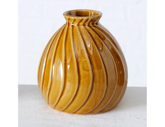 Фарфоровая ваза ВОСТОЧНЫЕ МОТИВЫ, светло-коричневая, 11 см
