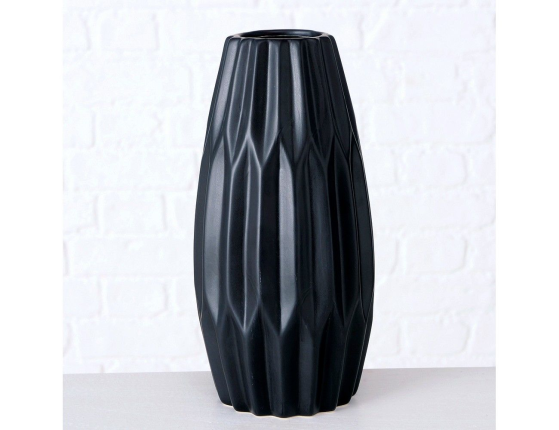 Керамическая ваза КАТРАМЕ зауженная, черная, 26 см