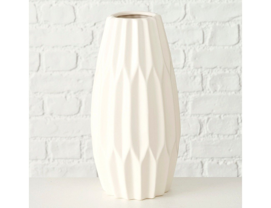 Керамическая ваза ФАРИНА зауженная, белая, 26 см