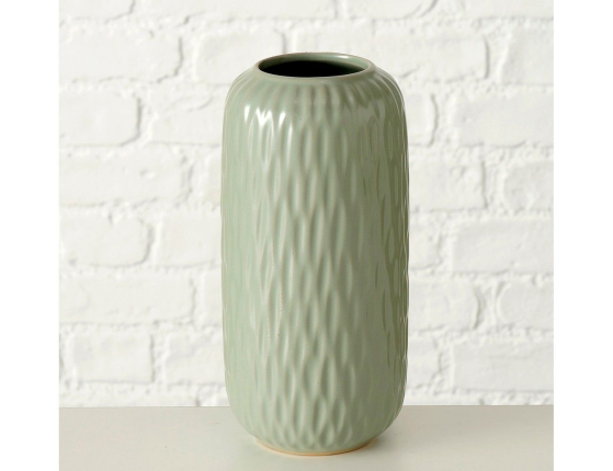 Фарфоровая ваза ВОСТОЧНЫЕ МОТИВЫ цилиндрическая, светло-зеленая, 19 см