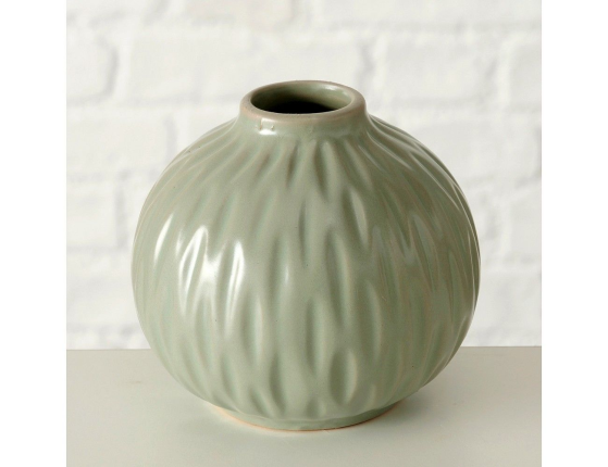 Фарфоровая ваза ВОСТОЧНЫЕ МОТИВЫ округлая, светло-зеленая, 10 см