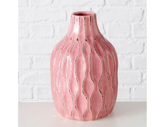 Фарфоровая ваза ЛОГОРАМЕНТО, светло-розовая, 21 см