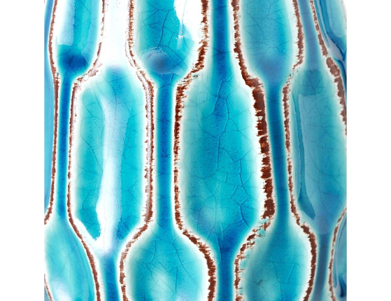 Керамическая ваза ЛОГОРАМЕНТО вытянутая, бирюзовая, 24 см