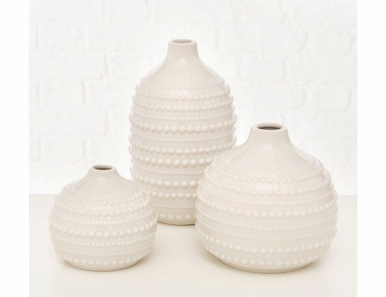 Набор фарфоровых ваз КОЛЛАНА, белый, 10-20 см, 3 шт.