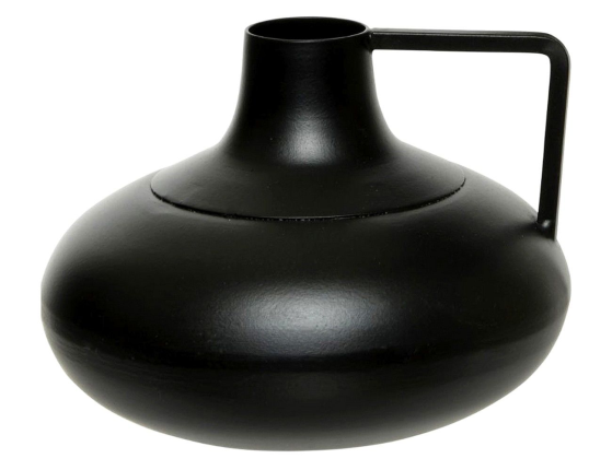 Декоративная ваза-кувшин СЕВЕРО, металл, чёрная, 13 см