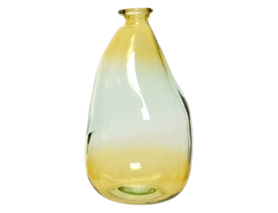 Декоративная ваза-бутыль АПФИЯ, стекло, жёлтая, 36 см