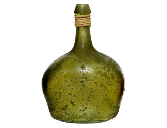 Декоративная ваза-бутыль ОЛКИОН, стекло, зелёная, 26 см