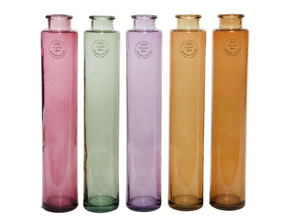 Набор декоративных ваз-бутылей СОТЭРО, стекло, 32 см, 5 шт.