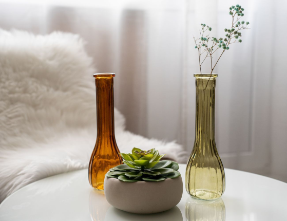 Декоративная ваза АРМЭЛЬ, стекло, оливковая, 22 см
