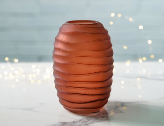 Стеклянная ваза КАШТАНОВЫЙ МЕД, 16 см