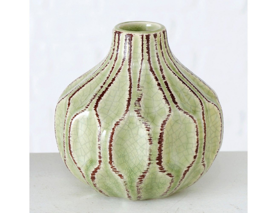 Керамическая ваза ЛОГОРАМЕНТО округлая, светло-салатовая, 12 см