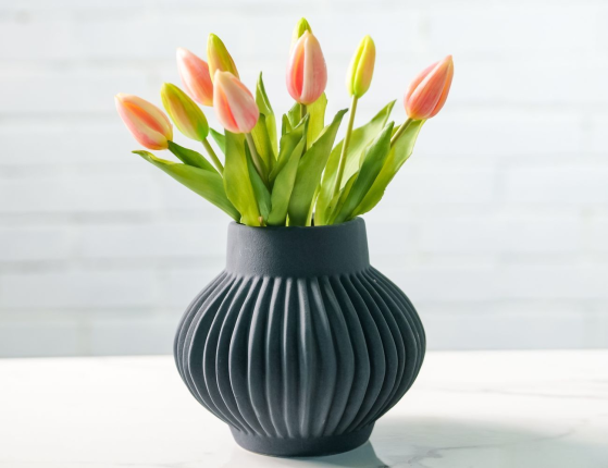 Керамическая ваза ЛАНТЕРНА, черная, 18 см