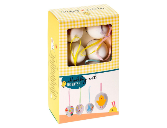 Набор для раскрашивания яиц ПАСХАЛЬНЫЕ РАДОСТИ, 8 яиц, 6 маркеров, наклейки