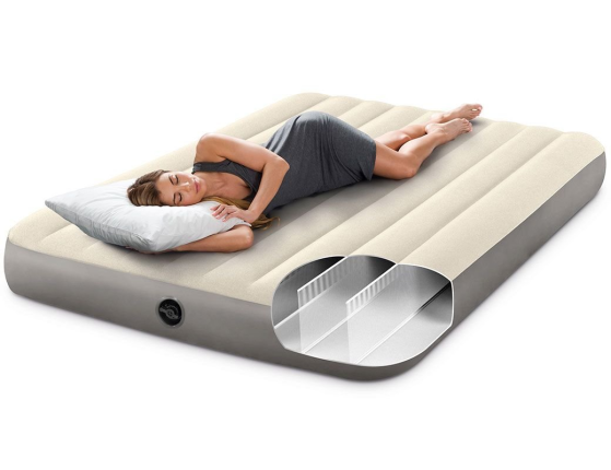 Двуспальный надувной матрас Intex Deluxe Single-High Airbed (Queen), 152х203х25 см