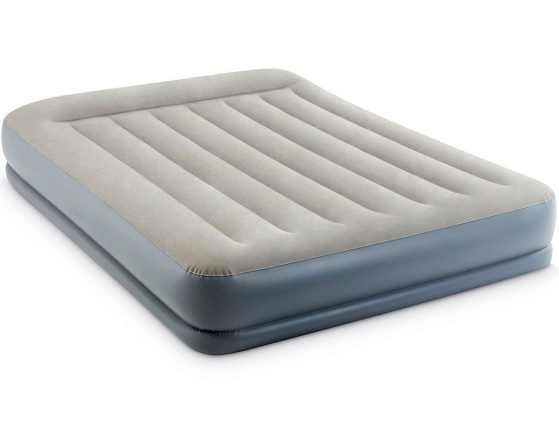 Надувная кровать Intex Pillow Rest Mid-Rise Bed (Queen), 152х203х30см, с подголовником и встроенным насосом 220V