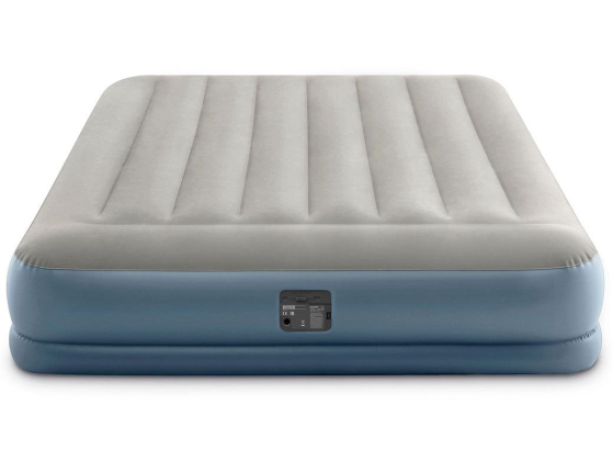 Надувная кровать Intex Pillow Rest Mid-Rise Bed (Queen), 152х203х30см, с подголовником и встроенным насосом 220V