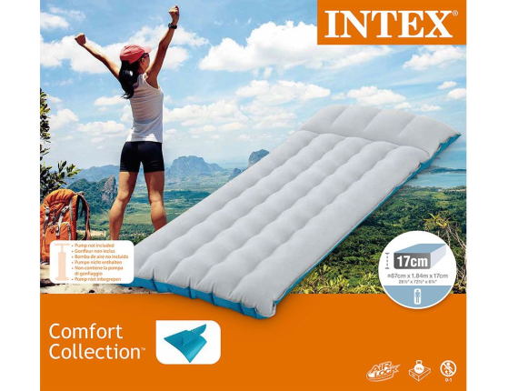 Надувной туристический матрас Intex Кемпинг (Camping mat) подростковый, 184х67х17см
