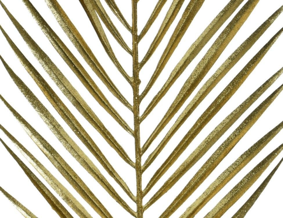Декоративная ветка МЕРЦАЮЩИЙ ПАПОРОТНИК (один лист), золотой, 3x20x70 см
