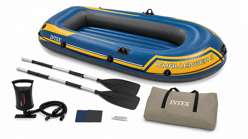 Комплект надувной лодки Intex Challenger: лодка, вёсла, насос, ремкомплект